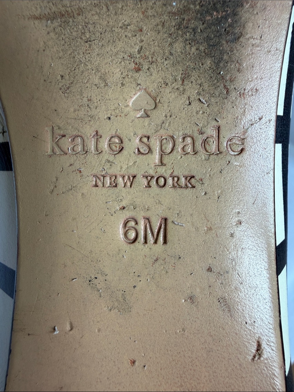 KATE SPADE New York Willa Bow Ballet Flats Ivory Black Leather Size 6 Women’s - Picture 12 of 13